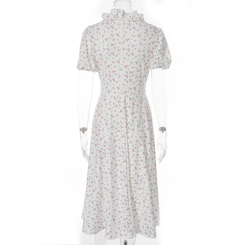 

Boho Summer Beach Maxi Dress Women Floral Print Boho Long Dress Ruffles Wrap Casual V-Neck Split Sexy Party Dress Robe Femme