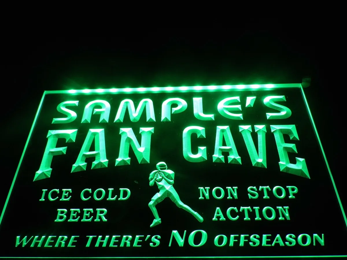 Tm065 Футбольная пещера бар пивные светодиодные неоновые световые знаки с именем