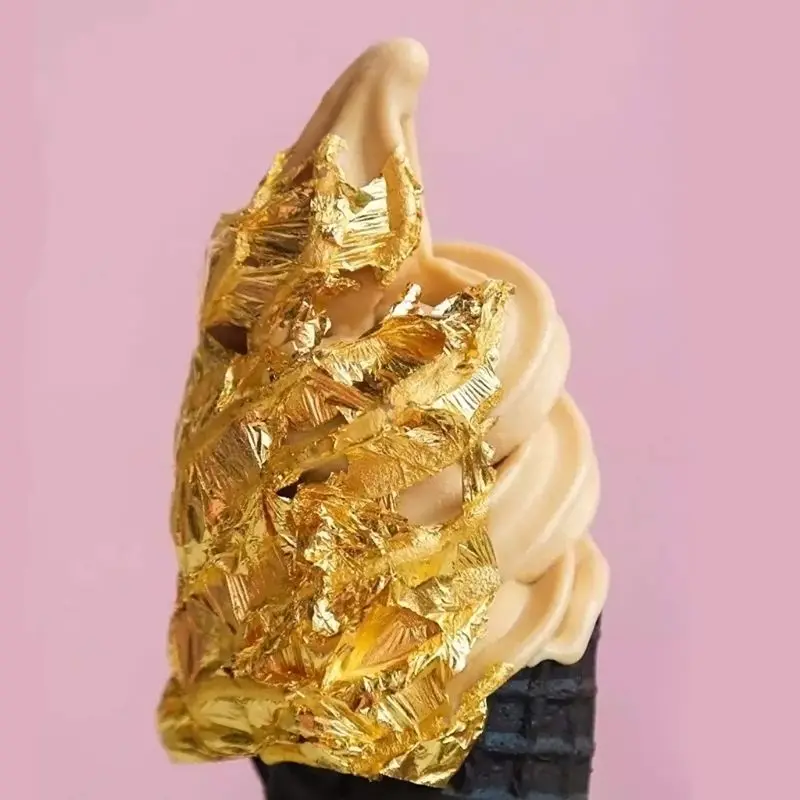 

2g Edible Gold Leaf Foil Cooking Drink Food Dessert Cake Ice Cream Decoration Gilding Dining Safety