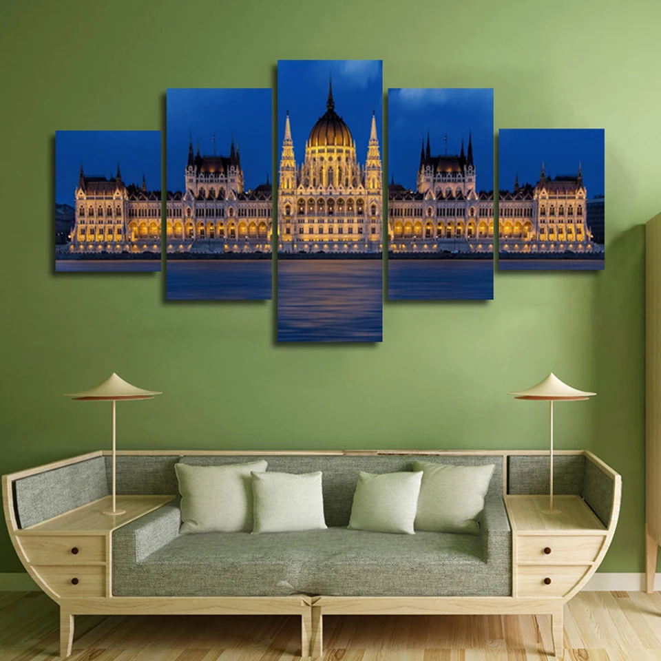 Современные холщовые картины для гостиной настенные 5 шт. ночное виденье