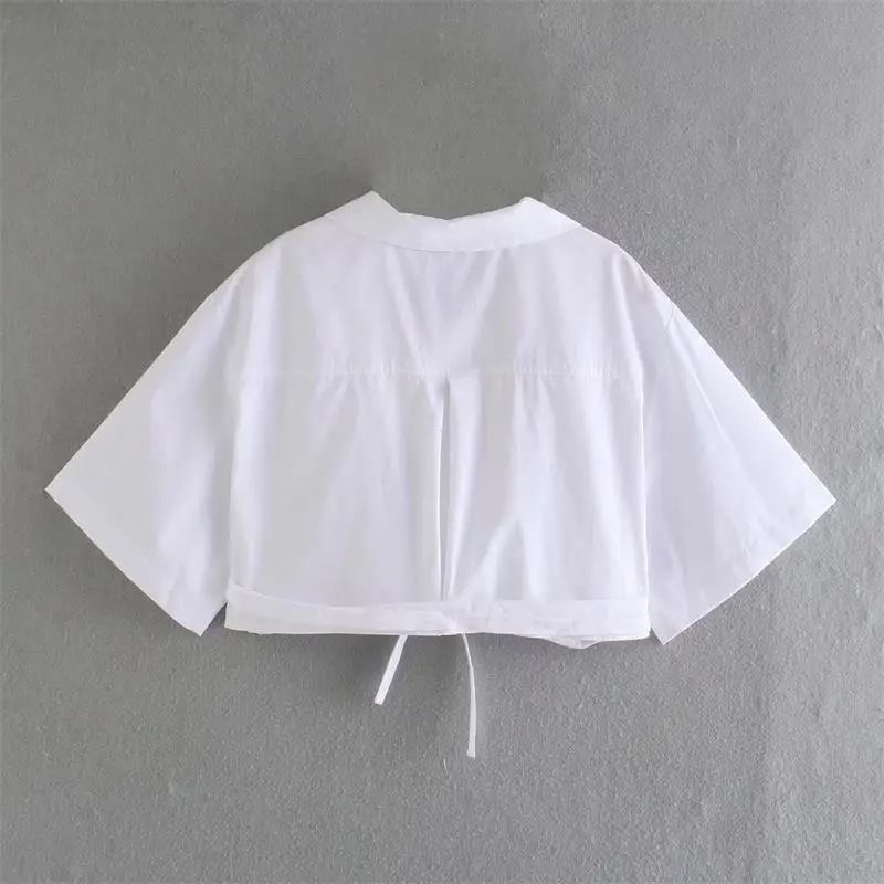 

2021 Summer Women Shirts Short Blouse Solid Half Sleeve Shirt Beach Style Female Loose Thin V-neck Top Blouse