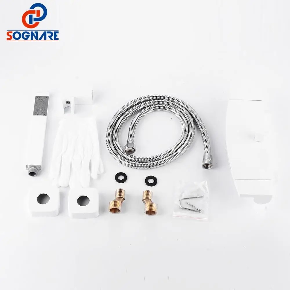 Набор для ванной комнаты SOGNARE белый смеситель ванны душа скрытый водопад |