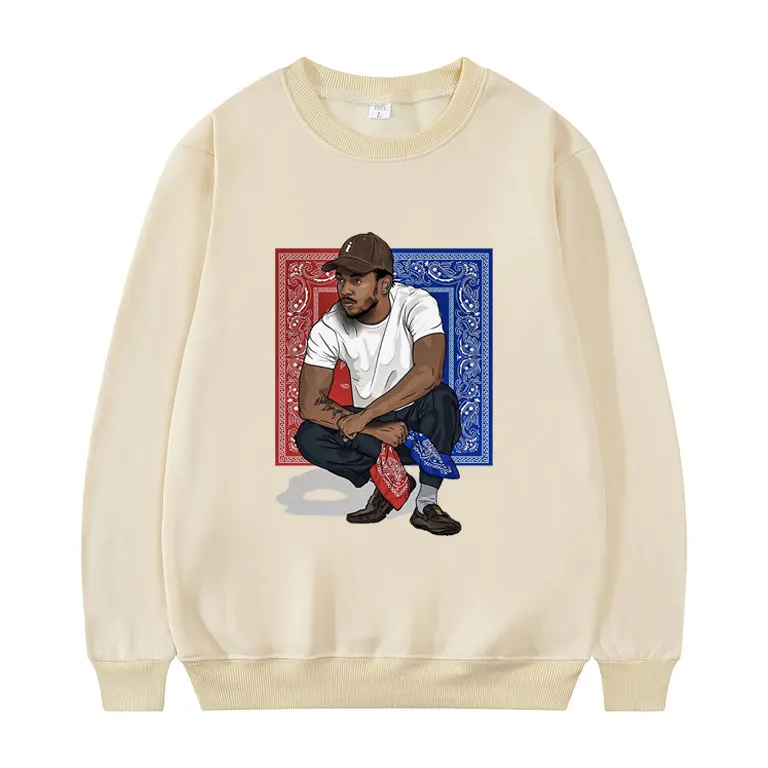 

Rapper Kendrick Lamar Harajuku Print Pullover Men Fashion Casual Sweatshirt Hip Hop Harajuku Pullovers Oversize Women Sportswear