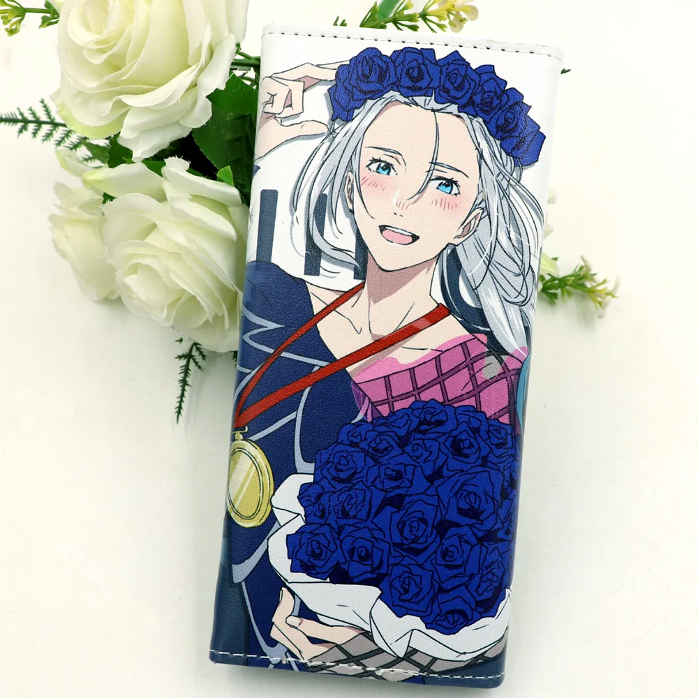Кошелек из синтетической кожи Yuri On Ice аниме цветной Длинный кошелек с принтом