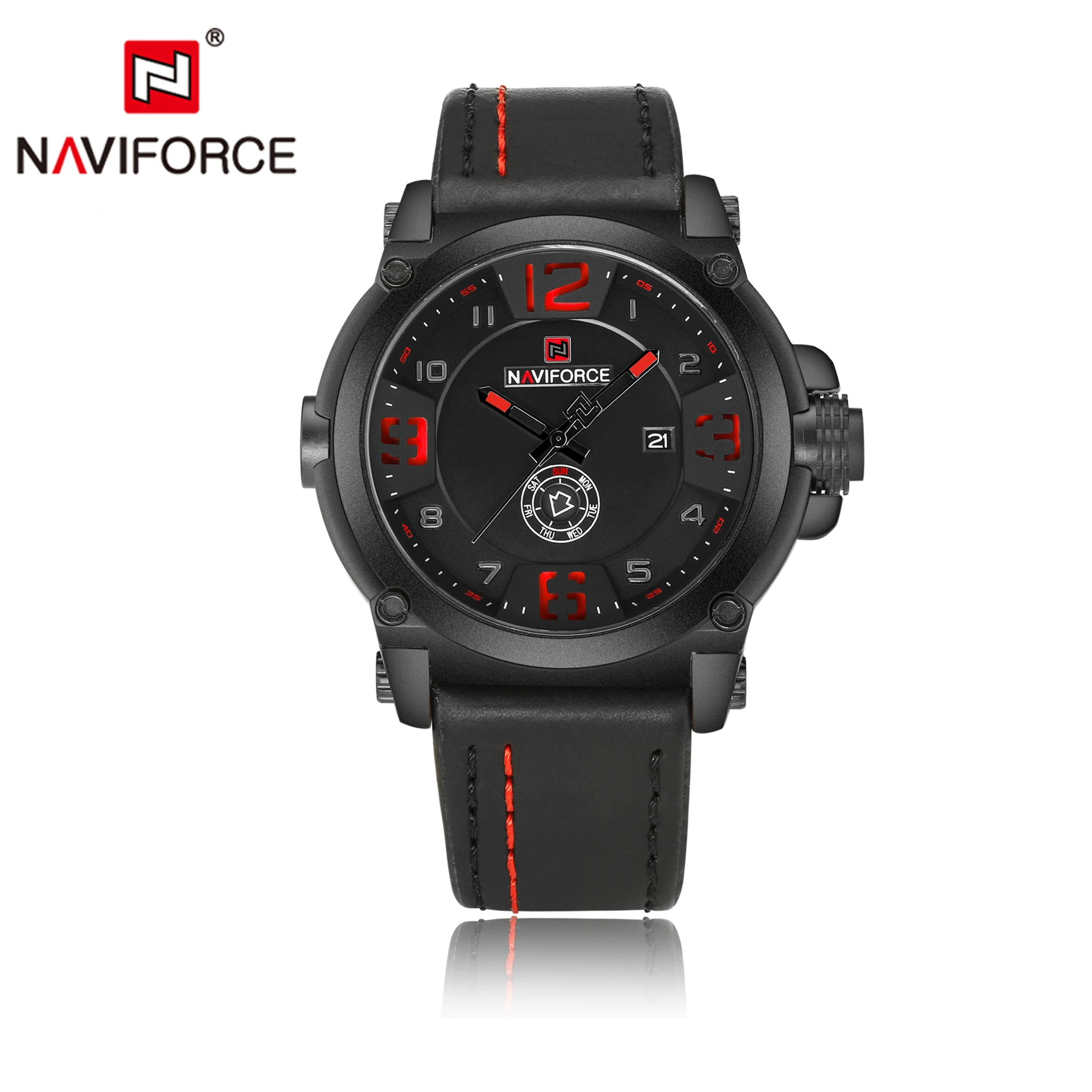 Часы наручные NAVIFORCE Мужские кварцевые брендовые Роскошные деловые модные