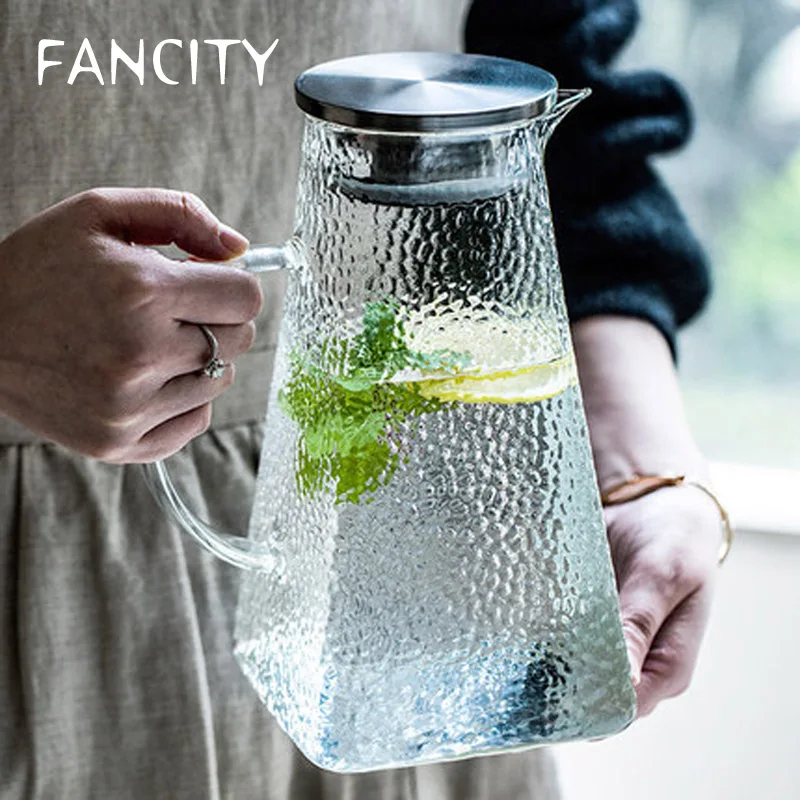 

FANCITY молотковая стеклянная бутылка для холодной воды