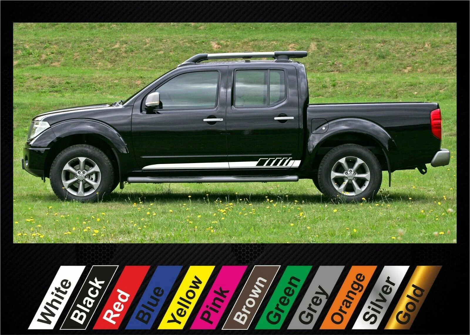 

For x2 stickers Nissan Navara graphics side stripe decal sticker #4
