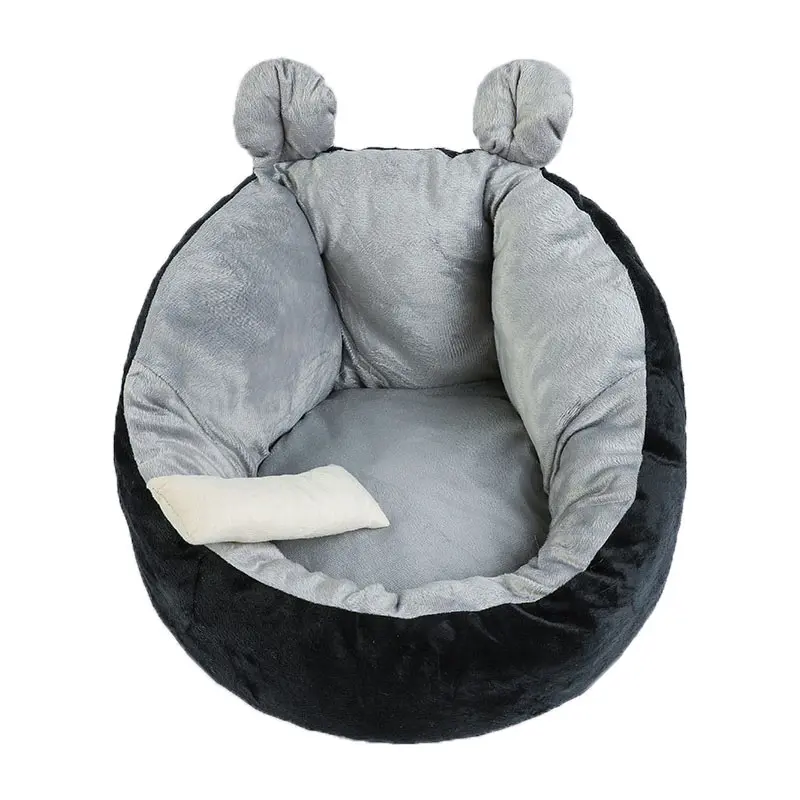 Deep Gray Питомца кошачий собачий дом Пушистый Короткий плюшевый спальный Кровать Круглый зимний теплый удобный щенок Подушка Питомник портативный Кот поставки - Цвет: Deep Gray
