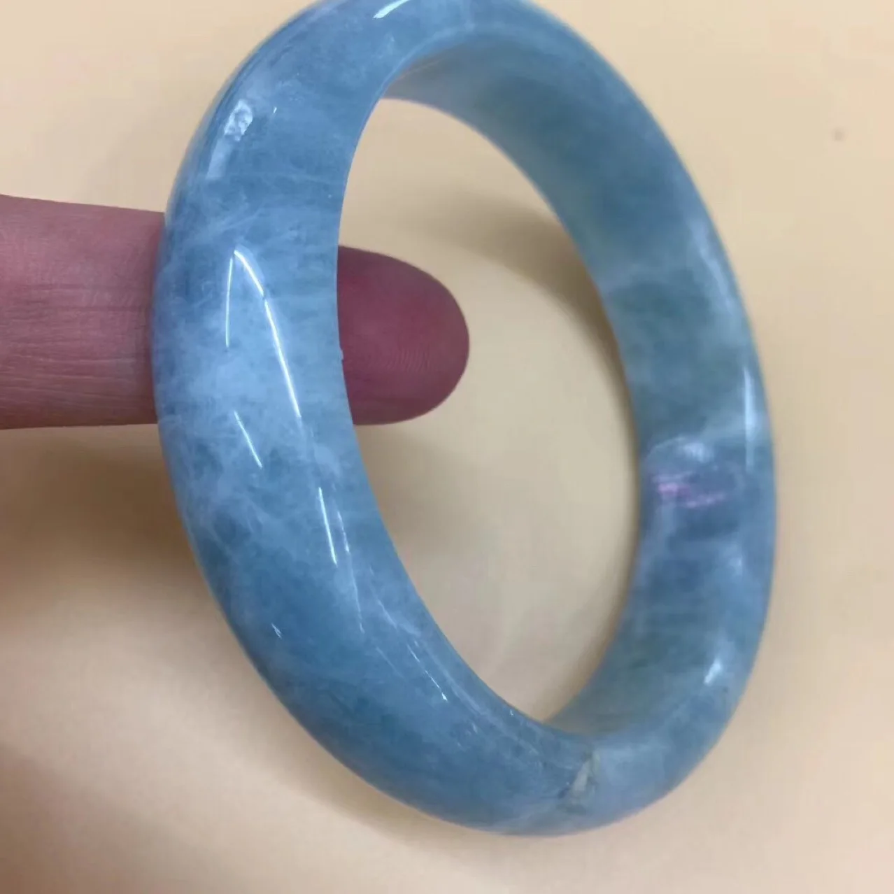 

High Quality Natural Aquamarine Cuff Bangle Bracelet Handmade Energy Gem Jewelry Women's Party Anniversary Jewelry Gift