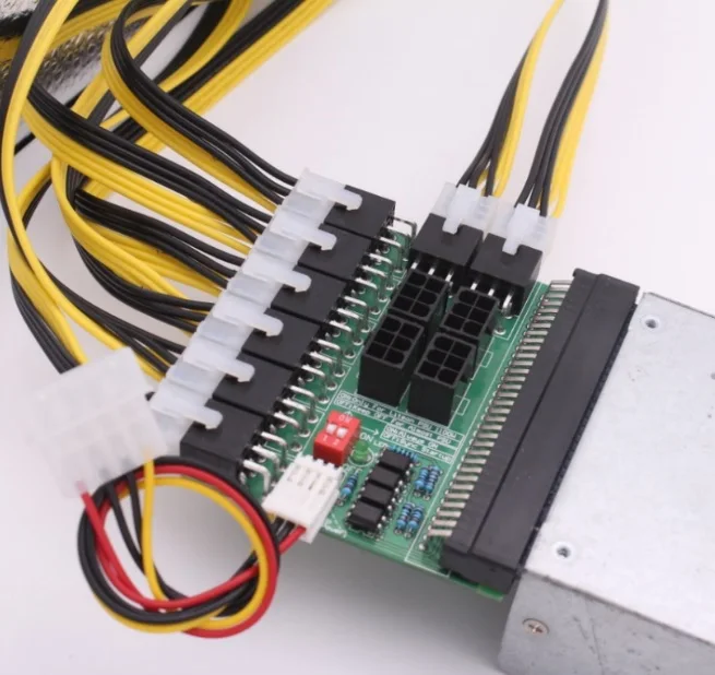 

Power Module Breakout Board Kits For HP 1200W 750W + 12pcs 6Pin to 8Pin Power Cable For PSU GPU Mining Ethereum ETH EOS