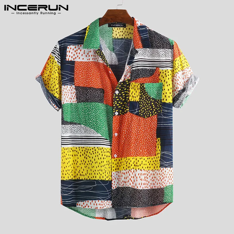 

Printing Men Hawaiian Shirt Short Sleeve Beach Vacation Summer Casual Fashion Mens Brand Shirts Streetwear Chic Camisa INCERUN