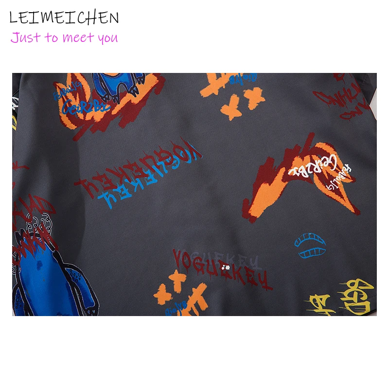 

LEIMEICHEN Mens Print Hawaiian Beach Shirts Streetwear 2020 Summer Short Sleeve Blouse Harajuku Unisex Oversize Shirts Tops C31