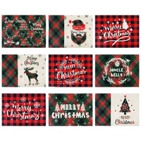 1pc 33x44 5cm new christmas dining table linen mat placemat kitchen accessories christmas party supplies dinner tableware decor