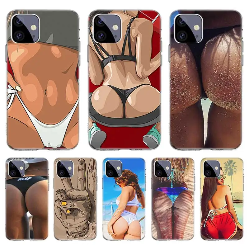 Сексуальный женский чехол с задним бикини для Iphone 11 12 Pro Max 13 7 8 Plus XR XS X Mini 6 6S SE 2020 SE2
