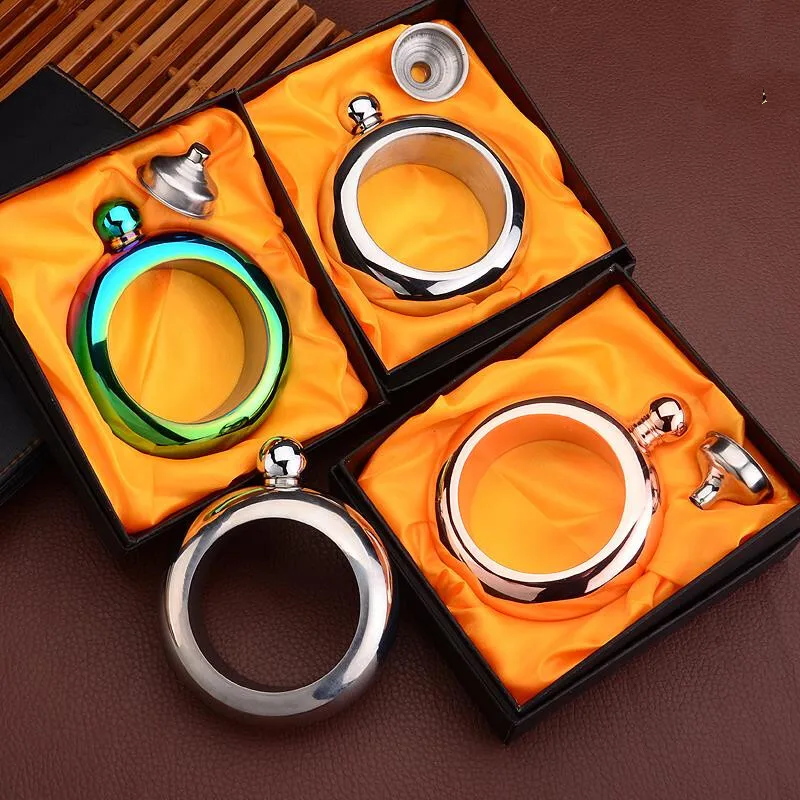 

Thicken Stainless Steel Hip Flask Portable Outdoor Bangles Bracelet Hip Flask Gift Box Flasque Alcool Daily Necessities EF50HF