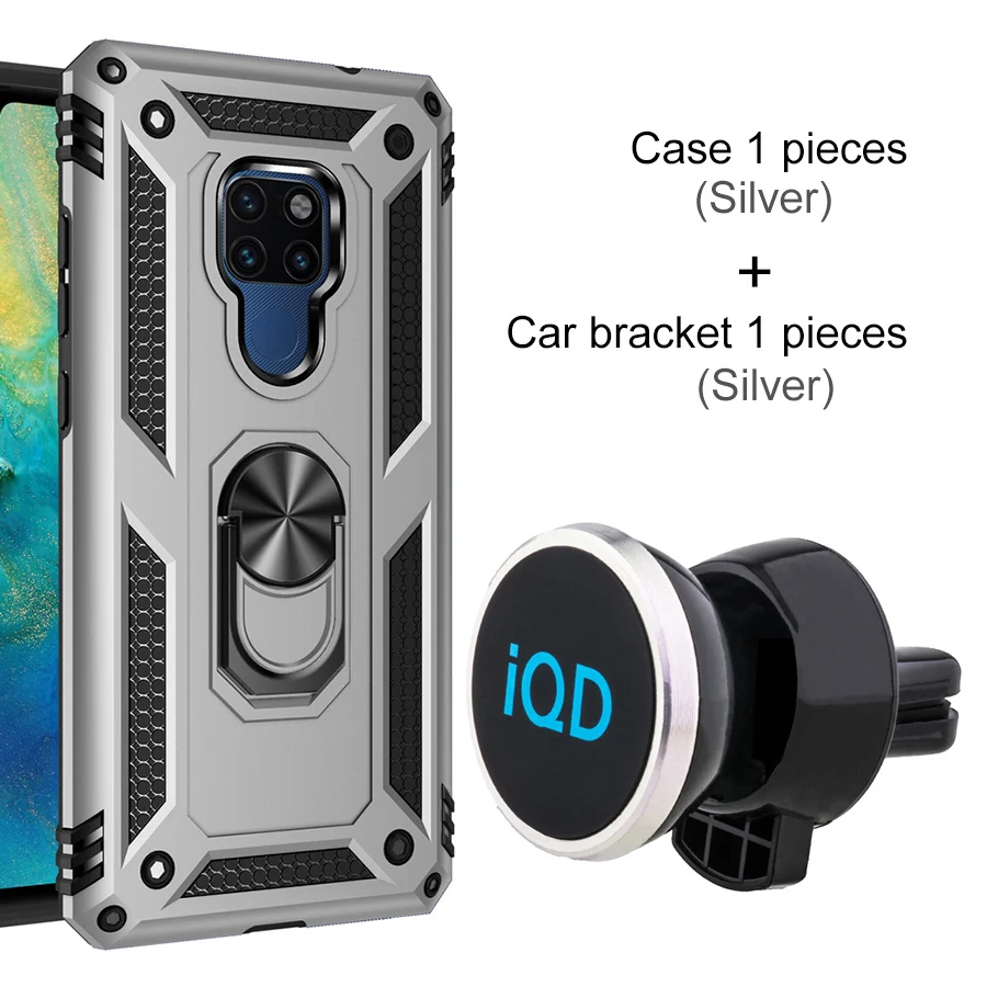 Silver (And Bracket) IQD для huawei P20 lite чехол кольцо Кронштейн Автомобильный держатель телефона вращающийся металлический скрытый для huawei P30 mate 20 Lite P20 P30 Pro Чехол - Цвет: Silver (And Bracket)