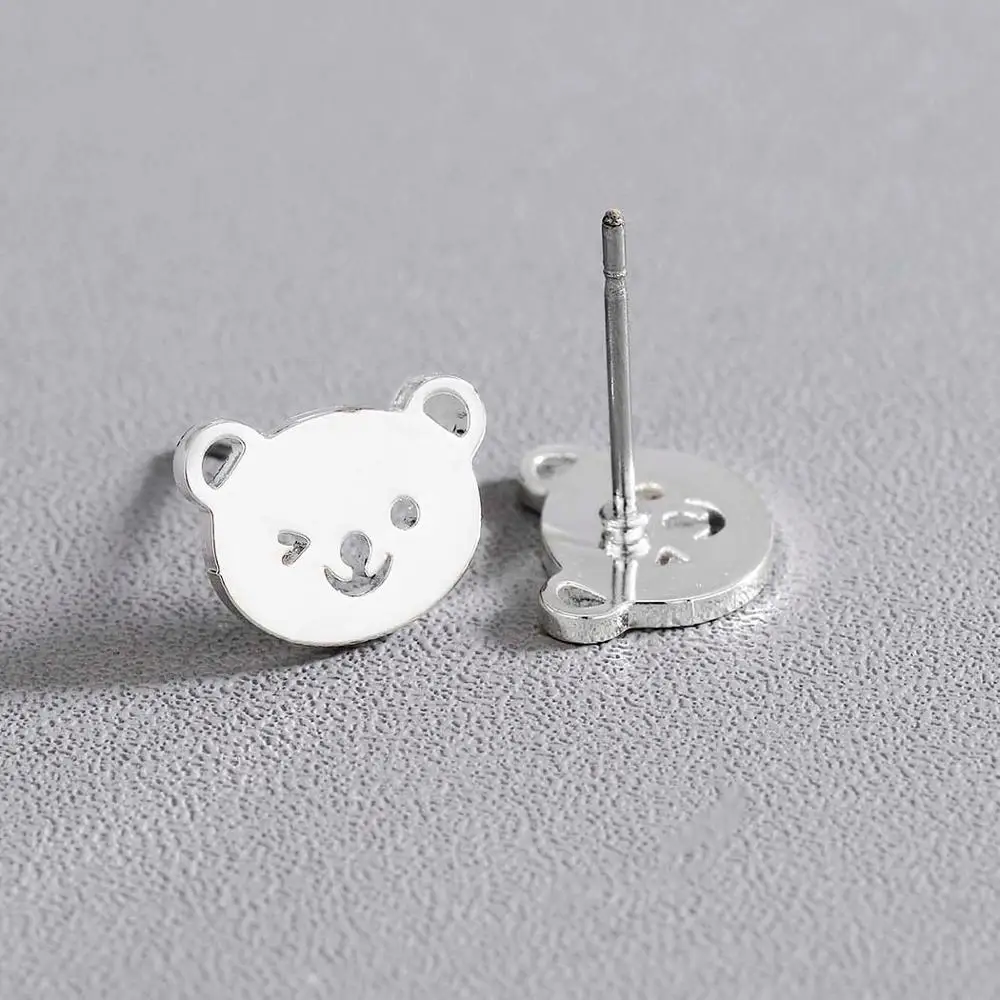 Чандлер стальная Детская животное медведь серьги для девочек милые Bronics модные