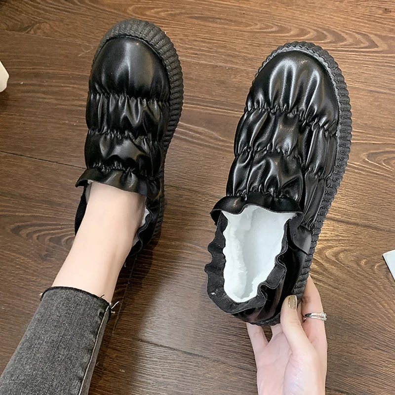 

All-Match Moccasin Shoes Round Toe Slip-on Casual Female Sneakers Dress Flats Women Loafers With Fur Moccasins New Slip On