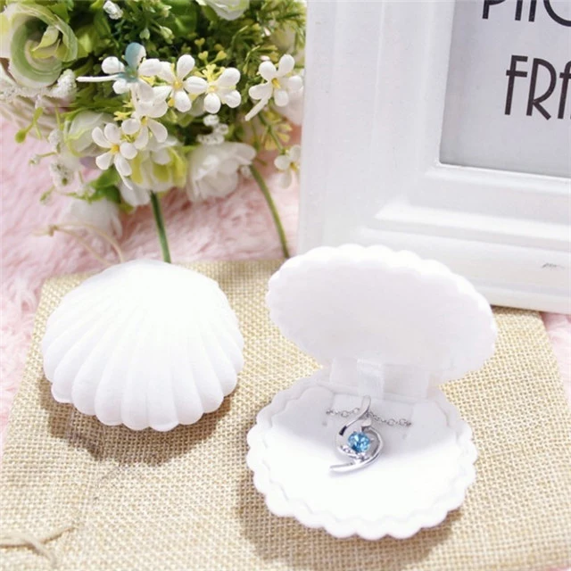 Бархатная подарочная коробка в виде милых ракушек подвеска для колец ювелирных