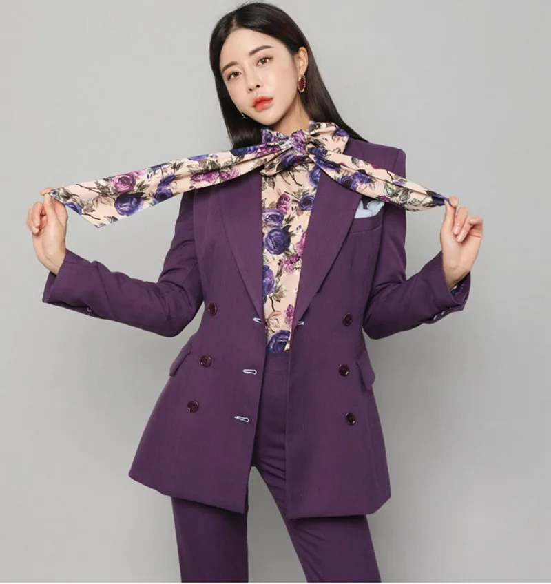 

spring autumn winter women pant suit female professional blazer and pants women pants suit