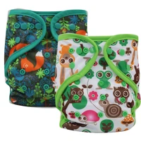 digital print night use reusable all in one cloth diaper with microfiber inserts aio baby nappies with inner gusset