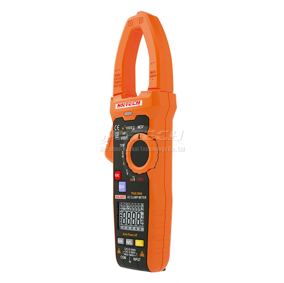 NKTECH NK260D Тип RMS цифровой клещи температура переменного тока напряжение тока DCV 1000V сопротивление, частота емкость 35 мм челюсти