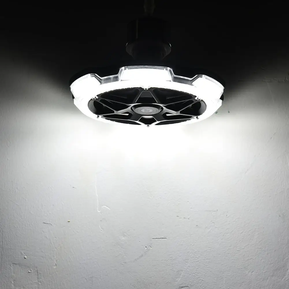 

120W Garage Light Round 5-head Lighting Ultra-high Brightness 12000LM E26/E27 Cold White Garage Lamp for Loft Basement Home Offi