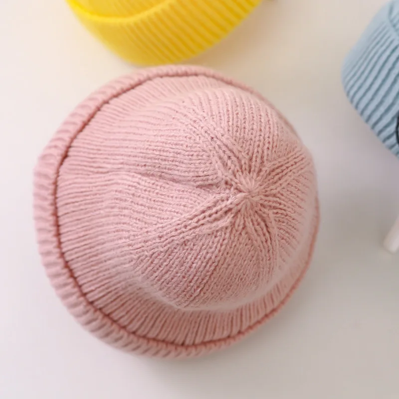 

Unisex Baby Girl Boy Winter Hat Baby Soft Warm Soild Cap Crochet Elasticity Knit Hats Baby Knit Casual Ear Warmer Cap