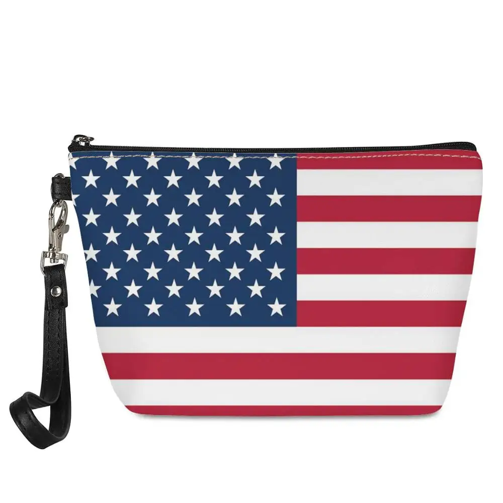 

Classic USA UK Cuba Flag Print Make Up Bags for Women Casual Female Ladies Wash Toiletry Pouch Female Cosmetic Bag