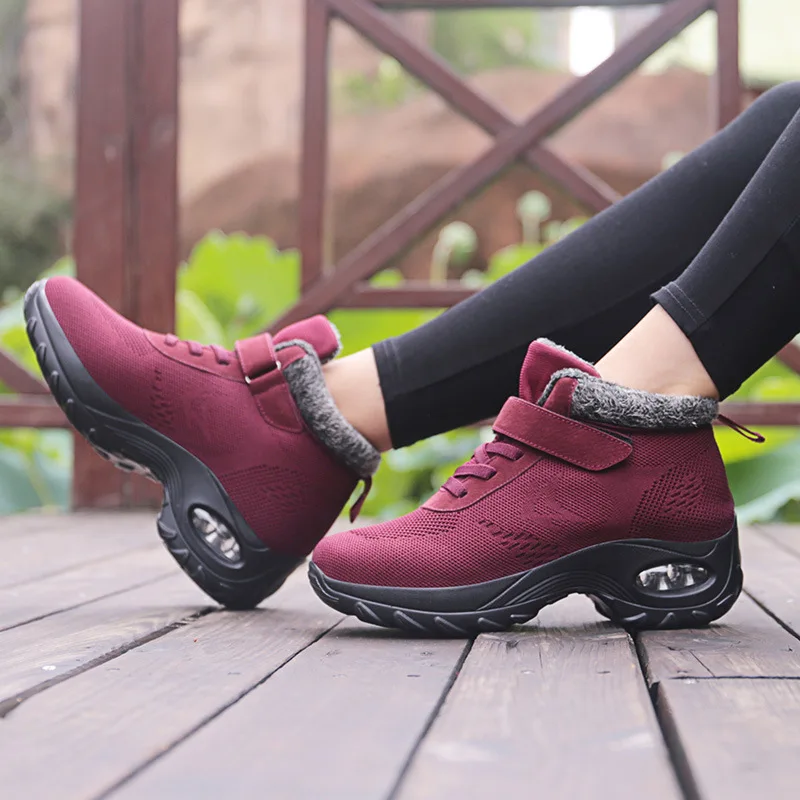 2020 зимние кроссовки женские ботинки обувь для бега сохраняющие тепло Черные