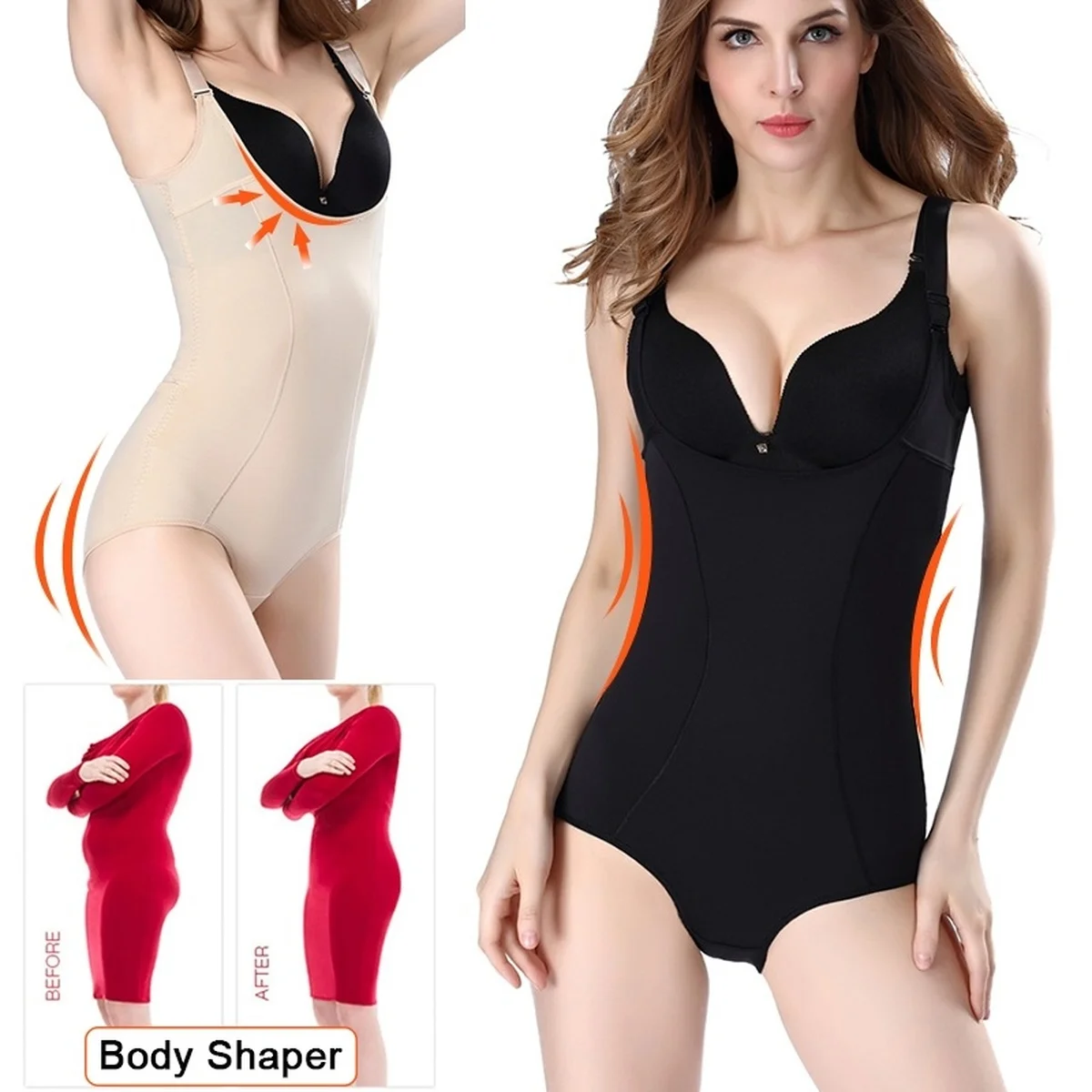 Женское нижнее белье боди с контролем живота Корректирующее тренажер для талии