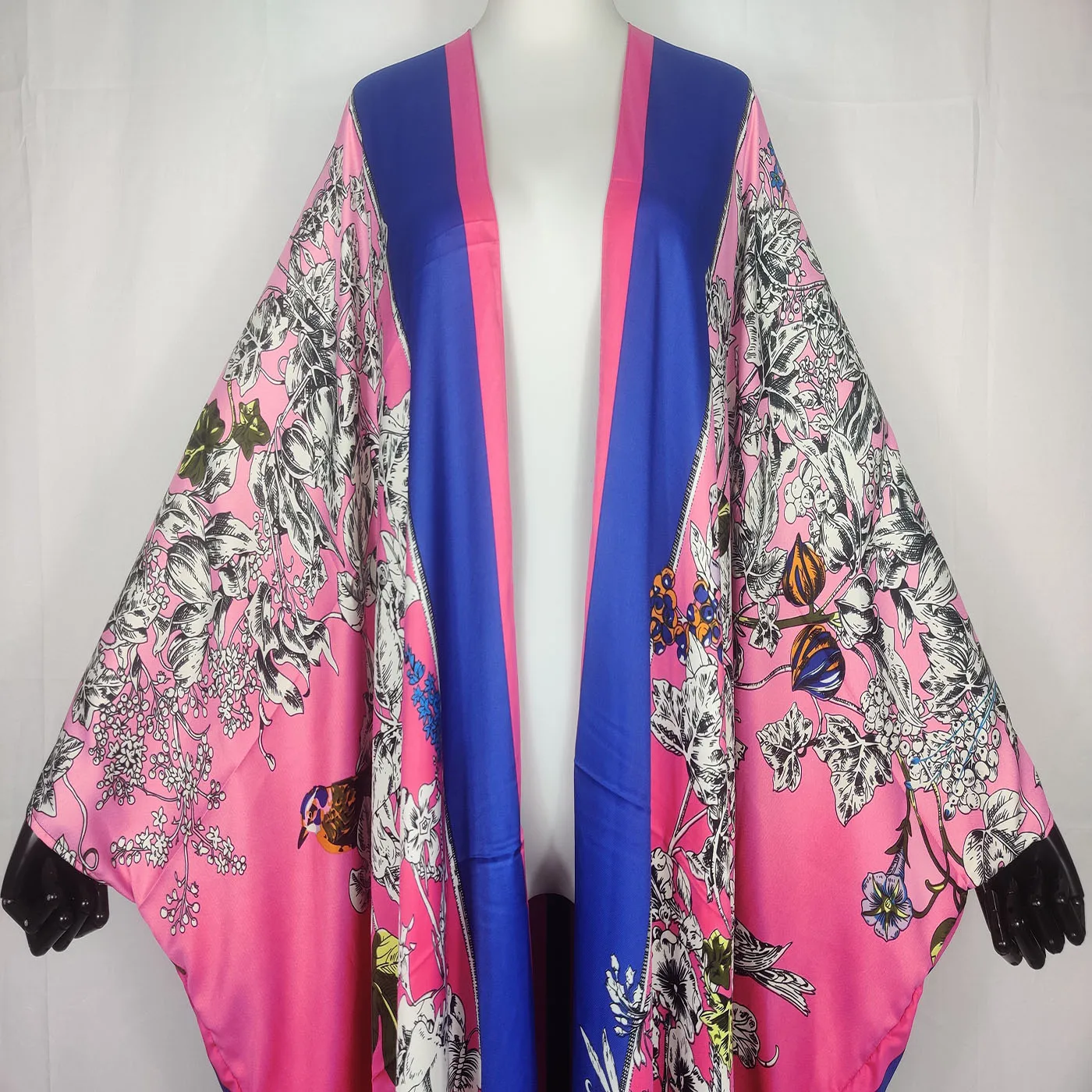 Европейский Летний Пляжный богемный шелковый длинный кардиган одежда для