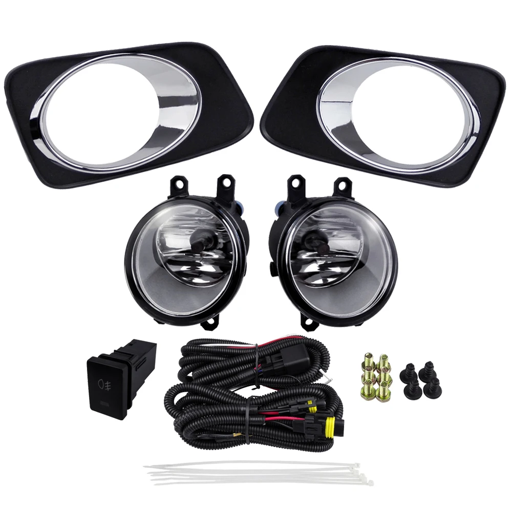 

Plating Lamp Cover Fog Light Assembly for Toyota Corolla Axio Fielder 2007 4300K Yellow 12V 55W ABS Plastic Car Accessories