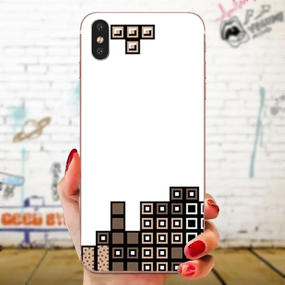 Мягкие чехлы из ТПУ кожи Капа для Galaxy J1 J2 J3 J330 J4 J5 J6 J7 J730 J8 2015 2016 2017 2018 mini Pro тетрис