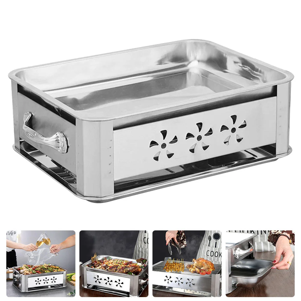 

1Pc Grilled Fish Stove Pull-out Design Fish Charcoal Stove Charcoal Grill Rack