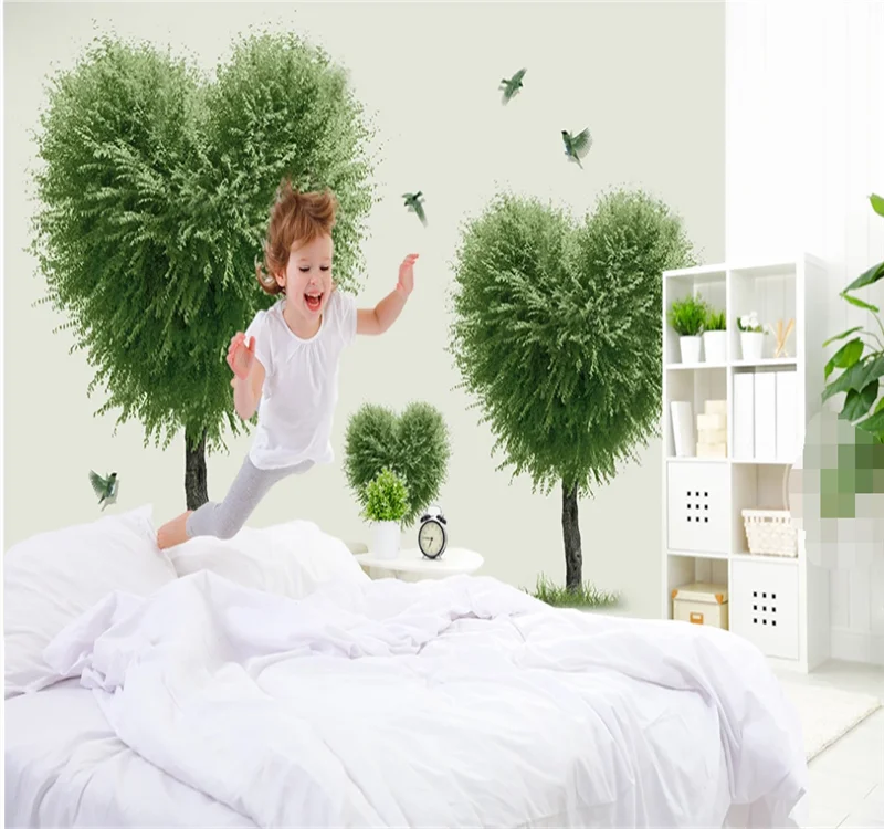 Индивидуальные большие Настенные обои для детской комнаты в форме сердца