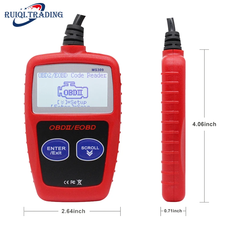 Фото Считыватель кодов OBD2 MS309 MaxiScan, инструмент для диагностики неисправностей автомобиля, сканер для обслуживания автомобиля №4
