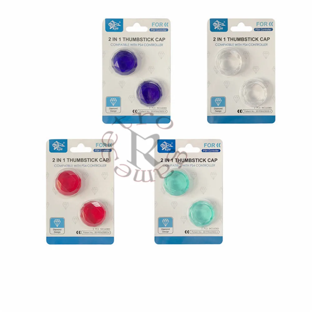 2pcs Diamond Design Thumbstick Cap Analog Controller Thumb Stick Grip Skin Cover for Sony PlayStation 4 PS4 Slim PRO Accessories |