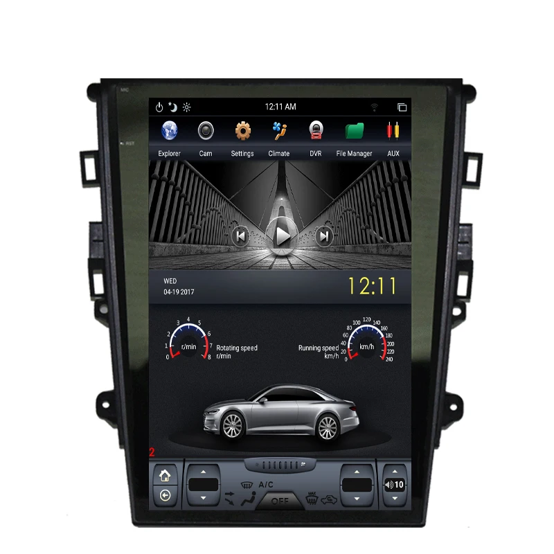 NAVITOPIA 12 1 дюймовый вертикальный экран Tesla Android 7 Автомобильный GPS-навигатор для Ford