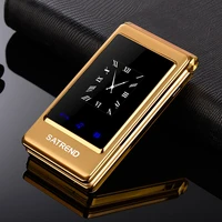 Flip dual screen 3 0  original flip russian keyboard cheap senior touch mobile phone Phone Elder clamshell Cell phones H-mobile
