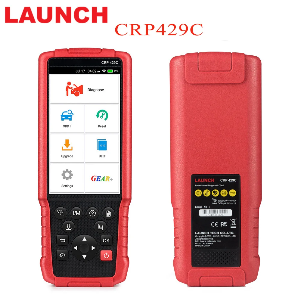 LAUNCH X431 CRP429C OBD2 автомобильный сканер для двигателя/ABS/SRS/AT + 11 сервисный