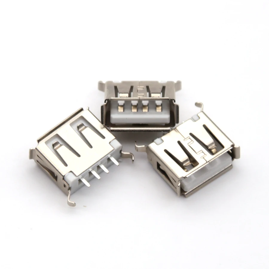 100 шт. гнездовой USB-разъем PCB штекер USB типа A вертикальный разъем 180 градусов
