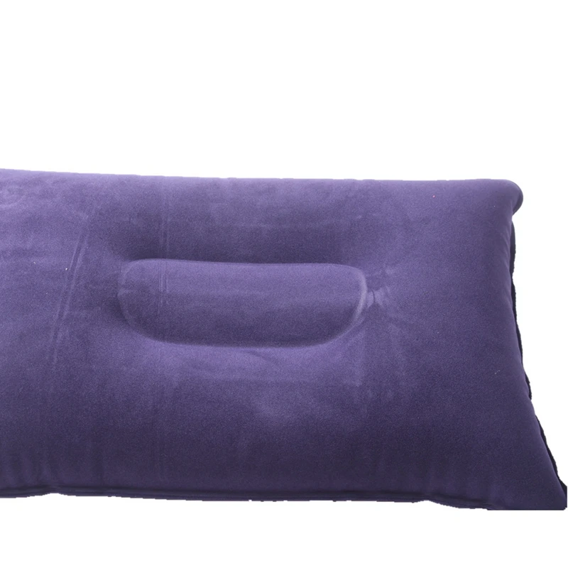 

Outdoor Portable Folding Air Inflatable Pillow Double Sided Flocking Cushion For Travel Plane Hotel Hot Worldwide Dark Blue