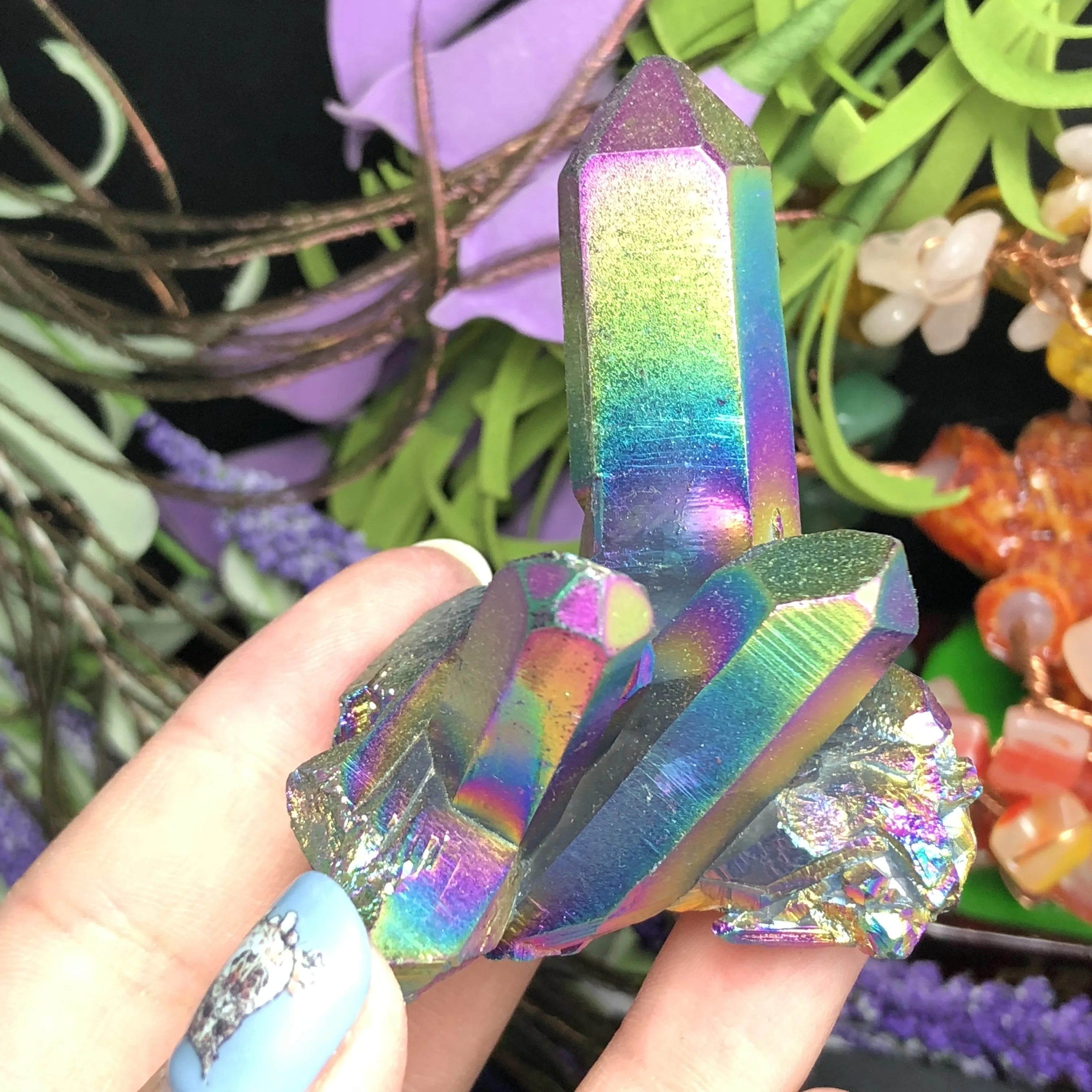 Натуральный из металла с гальваническим покрытием цветной кристаллический