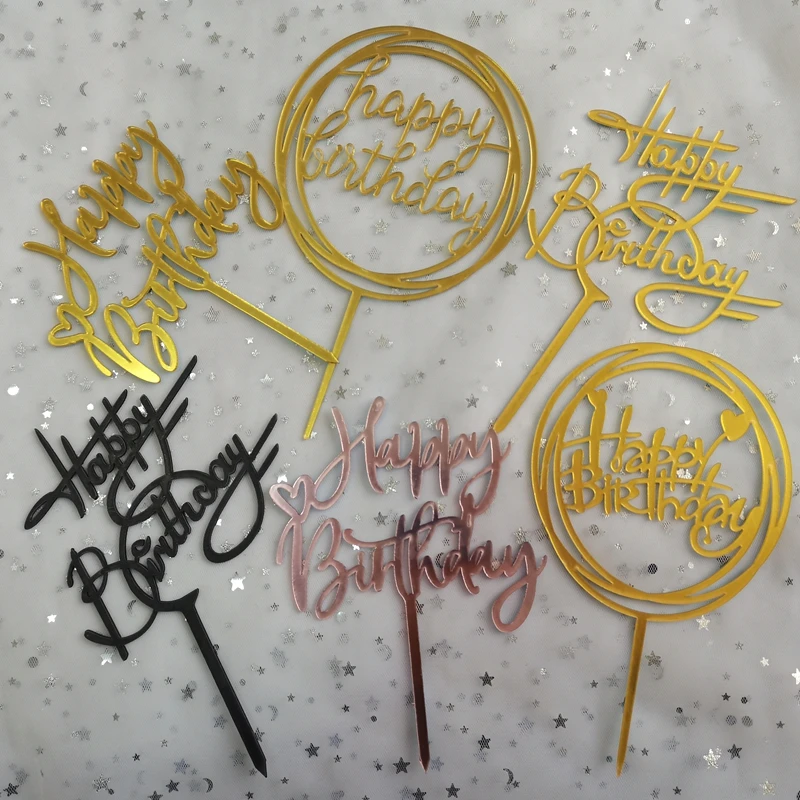 33 вида украшений для торта с днем рождения Золотое акриловое украшение детского