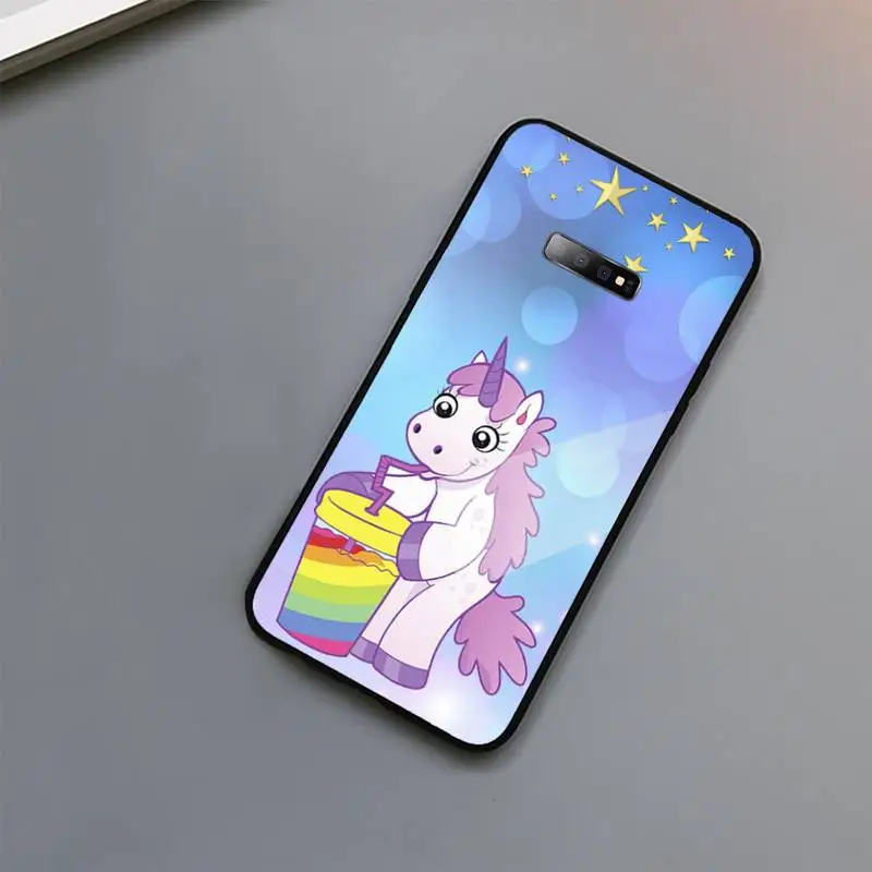 

Rainbow Unicorn cute cartoon animal Phone Case Tempered glass For Samsung S6 S7 edge S8 S9 S10 e plus note8 9 10 pro