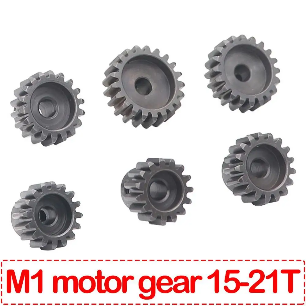 Шестерня M1 5 мм 15 т 16 17 18 20 21 металлическая черного цвета для мотора 1/8