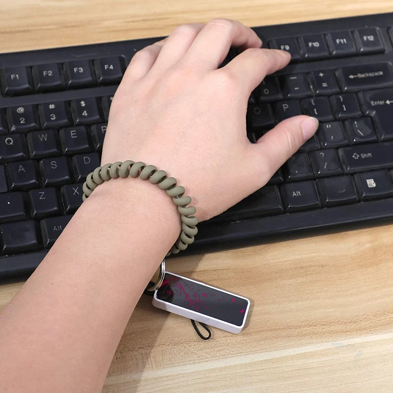 

Retractable Wristband Wristband Keychain Wrist Keychain Wristband, Spring Elastic Spiral Wristband Wristband Keychain