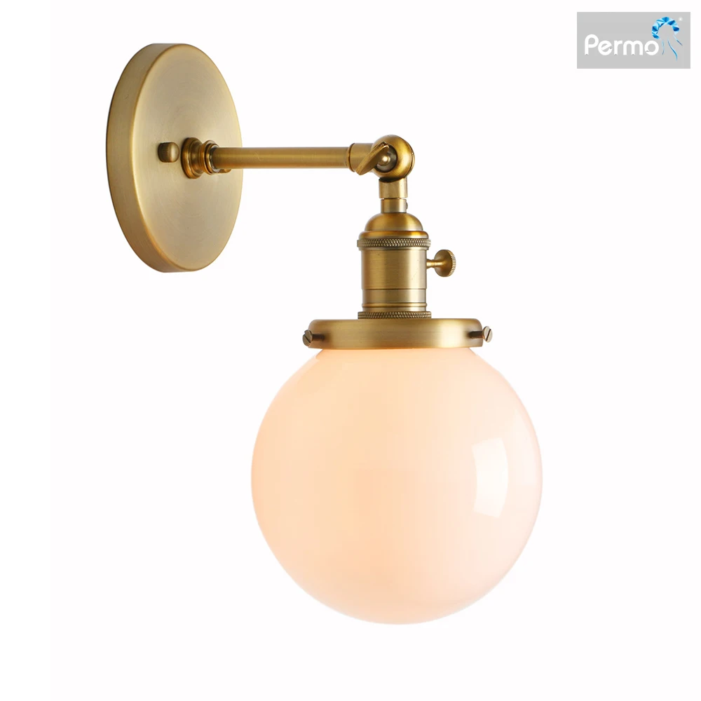 

Настенный светильник Permo винтажный молочно-белый