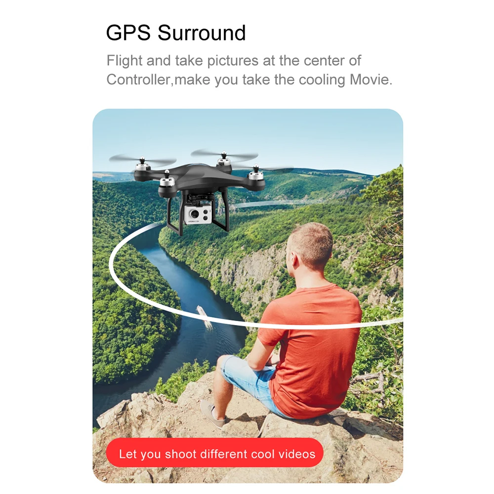 S2 Профессиональный широкоугольный Дрон для камеры 1080p HD gps WiFi FPV щетка Пропеллер